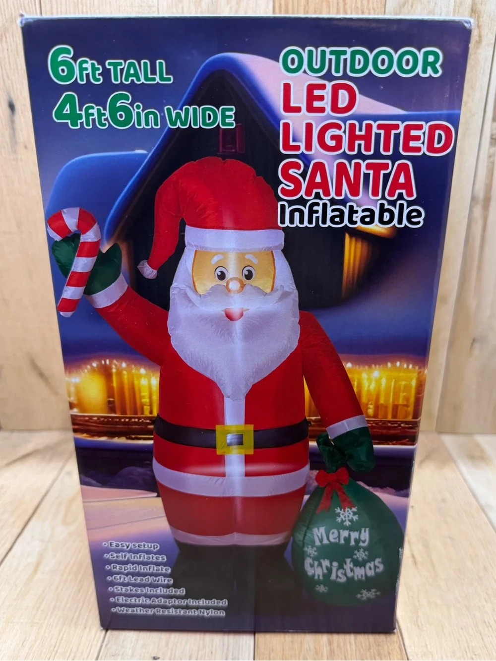 Inflatable Light Up 6 Ft Santa Outdoor Christmas Decor LED Lights New
